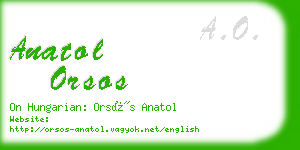 anatol orsos business card